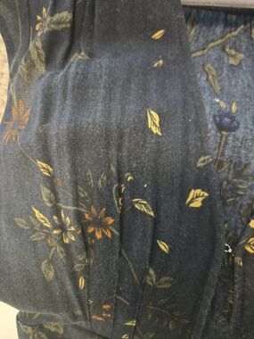 Ag Adriano Goldschmied Navy Floral Asymmetrical Dress with Yellow Accents